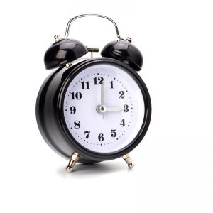 Black alarm clock